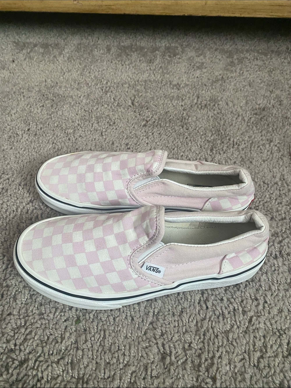 Vans off the wall low Kids Slip-On Checkerboard Sneakers - Light Pink/White